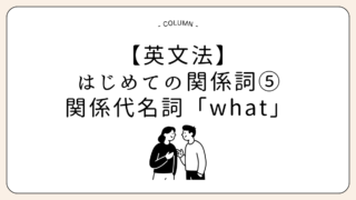 【英文法】はじめての関係詞⑤会話で使いやすい関係代名詞what